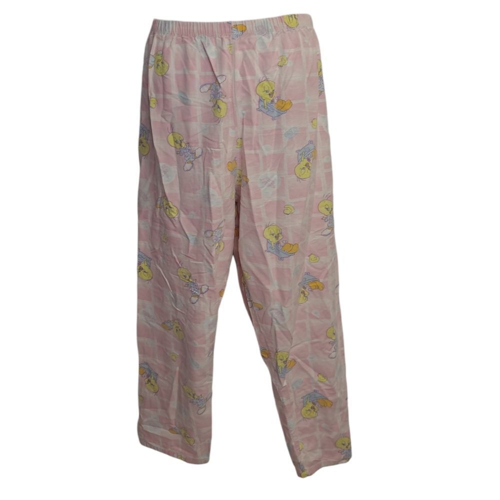 VINTAGE‎ Y2K Looney Tunes pink Tweety bath tub wide leg pajama pants L